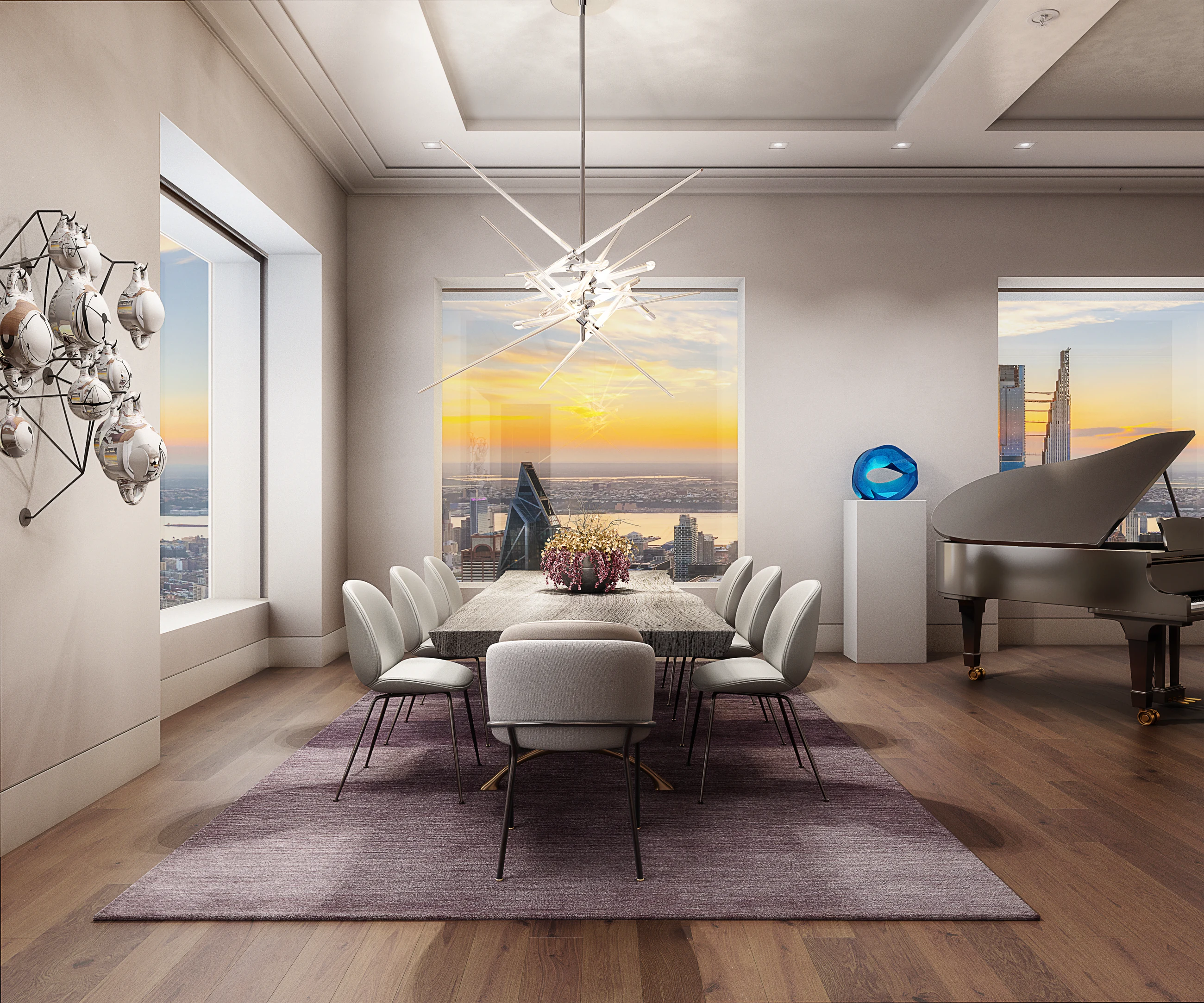 High-rise residential great room visualization