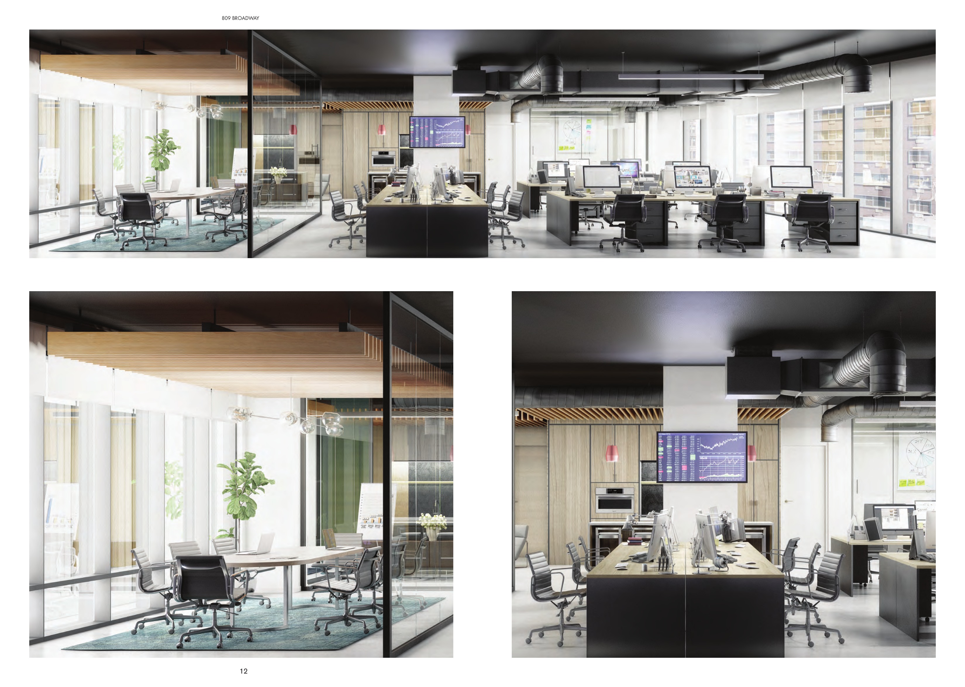 809 Broadway office interior triptych spread